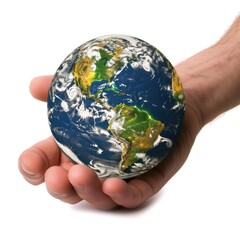 A Hand Holding a Globe of Earth