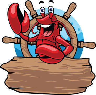 A cute lobster cartoon vector illustration without a background for the logo and icon