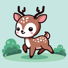 Cute Deer Vector Art Illustration