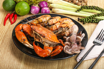 Luxury seafood mix - crab, prawn, octopus