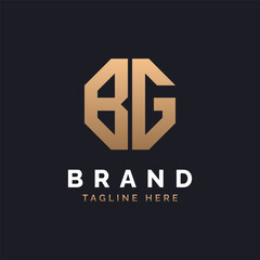 Fototapeta premium BG Logo Design. Modern, Minimal, Elegant and Luxury BG Logo. Alphabet Letter BG Logo Design for Brand Corporate Business Identity.