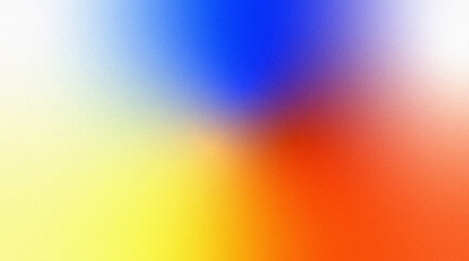 Colorful blurry background fading from blue to orange and yellow with a grainy texture