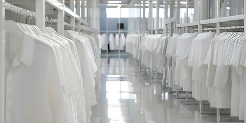 Innovative Sustainable Fashion Factory with Eco-Friendly Practices and Textile Recycling. Concept Sustainable Fashion, Eco-Friendly Practices, Textile Recycling, Innovative Factory, Green Fashion