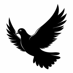 Pigeon vector illustration, animal  isolated on white, Pigeon silhouette, dove vector art
