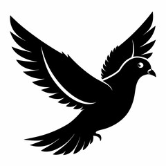 Pigeon vector illustration, animal  isolated on white, Pigeon silhouette, dove vector art

