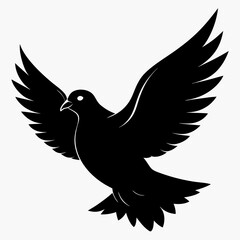 Pigeon vector illustration, animal  isolated on white, Pigeon silhouette, dove vector art
