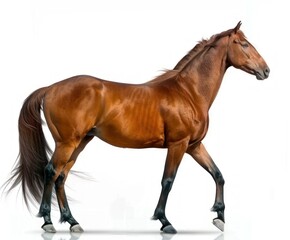 Obraz premium Majestic Chestnut Horse Isolated on White