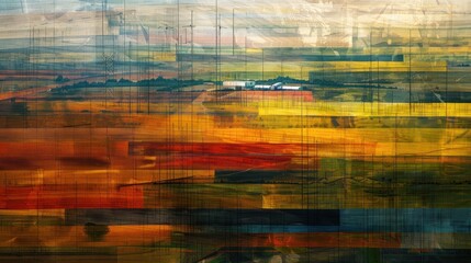 Abstract Landscape with Warm Colors