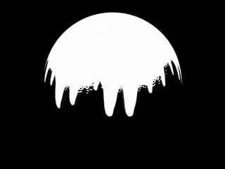 a black and white background of a city with a moon