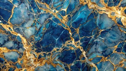 Fototapeta premium Lavish seamless pattern of smooth blue and gold marble texture perfect for high-end backgrounds sophisticated artwork and elegant designs.