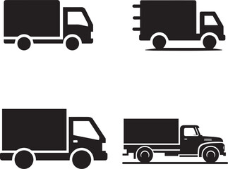 Truck silhouette, Truck icon, Truck vector, 