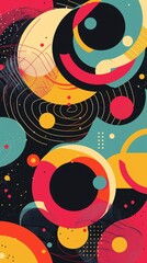 Abstract Geometric Composition in Vibrant Colors