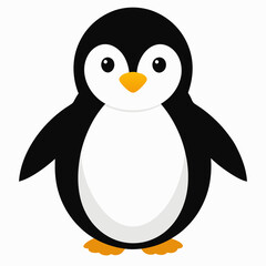 Pumguim vector illustration, animal  isolated on white, Pumguim silhouette, penguin on the snow vector art