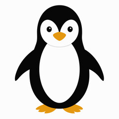 Pumguim vector illustration, animal  isolated on white, Pumguim silhouette, penguin on the snow vector art