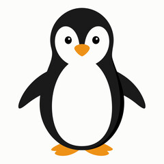 Pumguim vector illustration, animal  isolated on white, Pumguim silhouette, penguin on the snow vector art