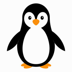 Pumguim vector illustration, animal  isolated on white, Pumguim silhouette, penguin on the snow vector art