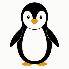 Pumguim vector illustration, animal  isolated on white, Pumguim silhouette, penguin on the snow vector art