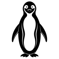 Pumguim vector illustration, animal  isolated on white, Pumguim silhouette, penguin on the snow vector art