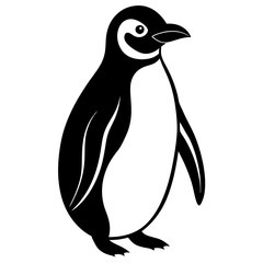 Pumguim vector illustration, animal  isolated on white, Pumguim silhouette, penguin on the snow vector art