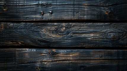 Close-Up of Dark Wooden Planks with Natural Grain Patterns