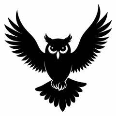 Fototapeta premium Owl vector illustration, bird isolated on white, Snow Owl silhouette, Snow Owl vector art