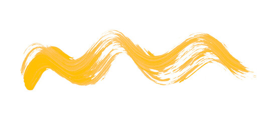 Obraz premium Isolated yellow brush strokes on transparent background.
