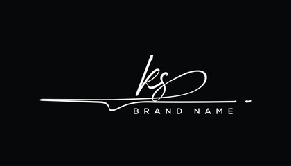 KS letter beauty handwriting vector logo. 