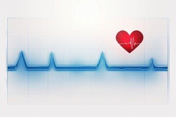 Heart with cardiograph line medical concept