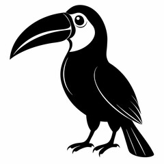 Obraz premium Toucan vector illustration, bird isolated on white, Toucan silhouette, Toucan vector art