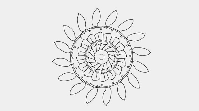 mandala art on white  paper in iPad