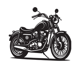 Fototapeta premium reaching motorcycle vector design, motorcycle clipart icon, vector silhouette vector style,white background