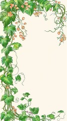Illustration border of vineman embellished with small flowers Generated with AI