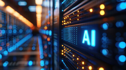 Close-Up of AI Server Rack