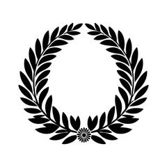 Simple black laurel wreath vector icon