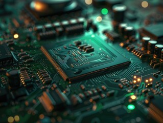 Obraz premium Computer Motherboard Close Up