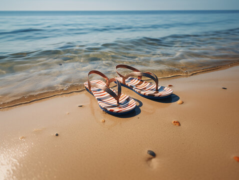 Slippers on beach clearance