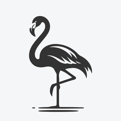 Majestic Flamingo Silhouette Against Sunset Sky