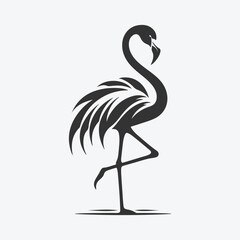 Majestic Flamingo Silhouette Against Sunset Sky