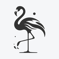 Majestic Flamingo Silhouette Against Sunset Sky