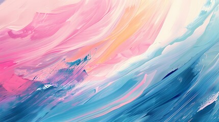 Abstract background showcasing a harmonious blend of paint strokes in soft pastel hues. The fluid and flowing brushwork creates a calming and aesthetically pleasing backdrop suitable