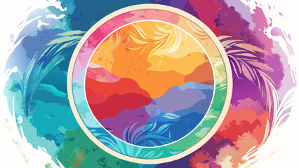 Naklejka premium watercolor-style-circle--round-frame-background-se (3)
