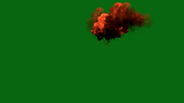 Intense Cinematic Explosion and Fireball Effect with Dynamic Pyrotechnic Flames on Green Screen for Action Scenes and VFX Post-Production 2