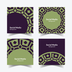 Ornamental pattern background square template design