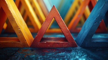 Abstract Colorful Triangles in a Row