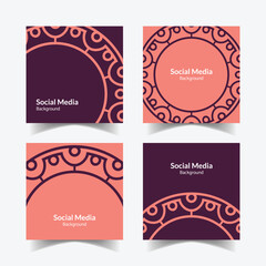Ornamental pattern background square template design
