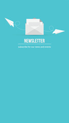 Newsletter. vector illustration of email marketing. subscription to newsletter, news, offers, promotions. a letter and envelope. subscribe, submit. send by mail.