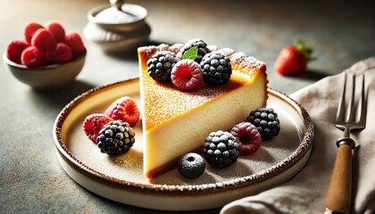 A slice of German cheesecake