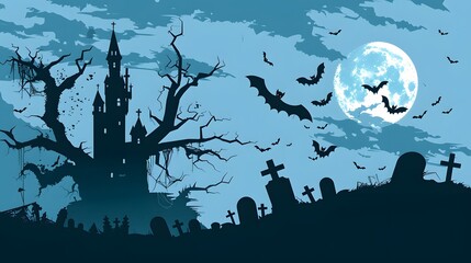 halloween night scene