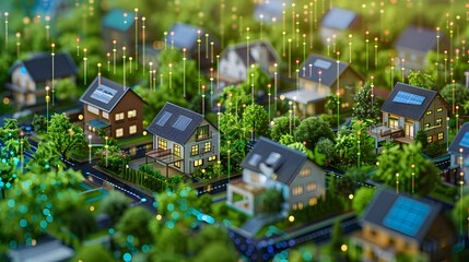 Real Estate Investment and Protection Concept on Virtual Screen