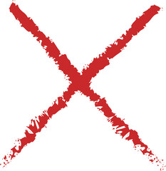 手描きのバツ印のイラスト素材